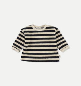 My Little Cozmo Organic toweling stripes baby sweatshirt Navy