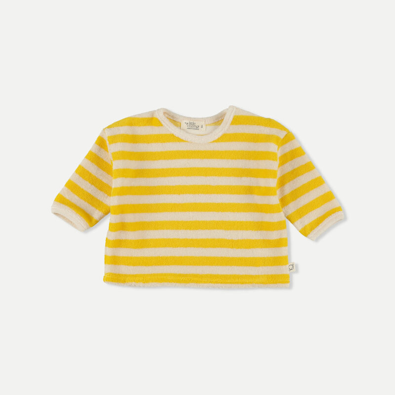 My Little Cozmo Organic toweling stripes baby sweatshirt Yellow