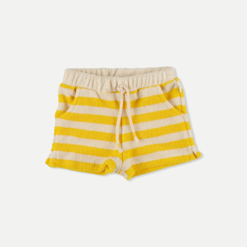 My Little Cozmo Organic toweling stripes bermuda shorts Yellow