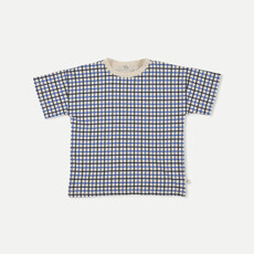 My Little Cozmo Organic crepe check T-shirt Navy