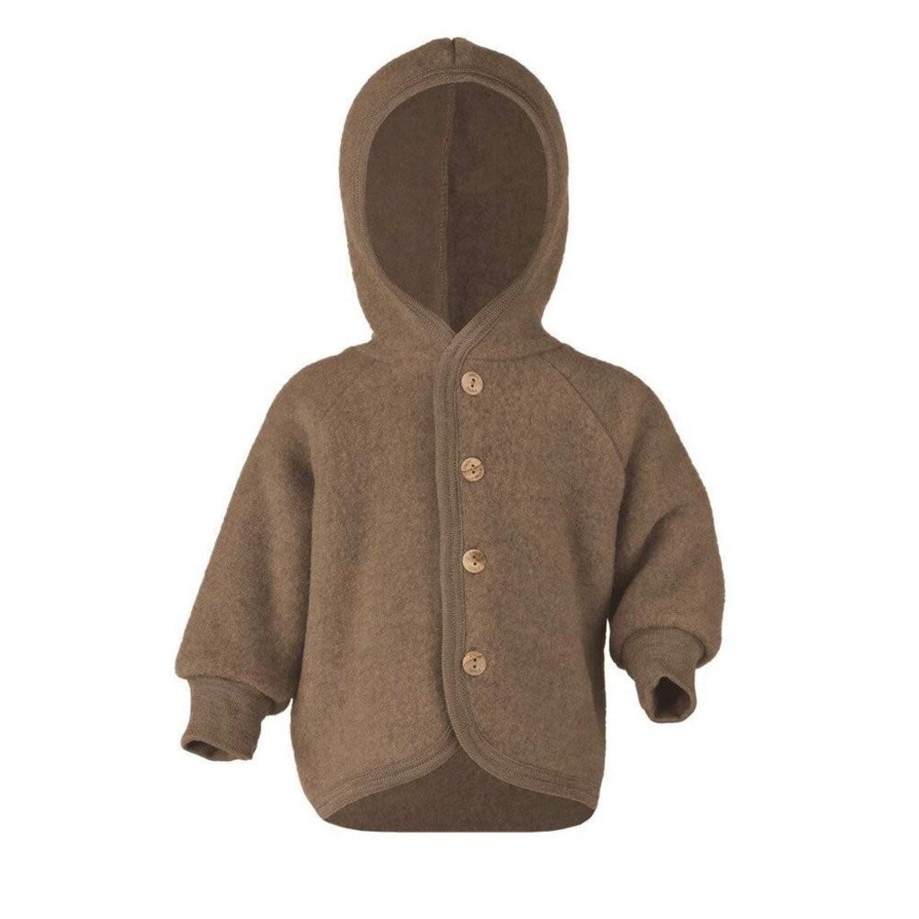 Engel Jasje Met Kap Wolfleece Walnut Melange