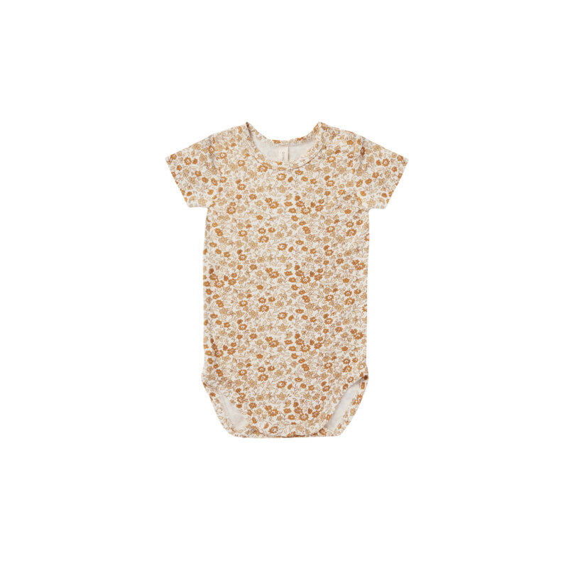 Quincy Mae Bamboo Short Sleeve Bodysuit Marigold