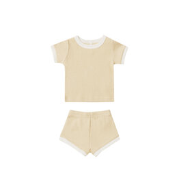 Quincy Mae Waffle Shortie Set Lemon