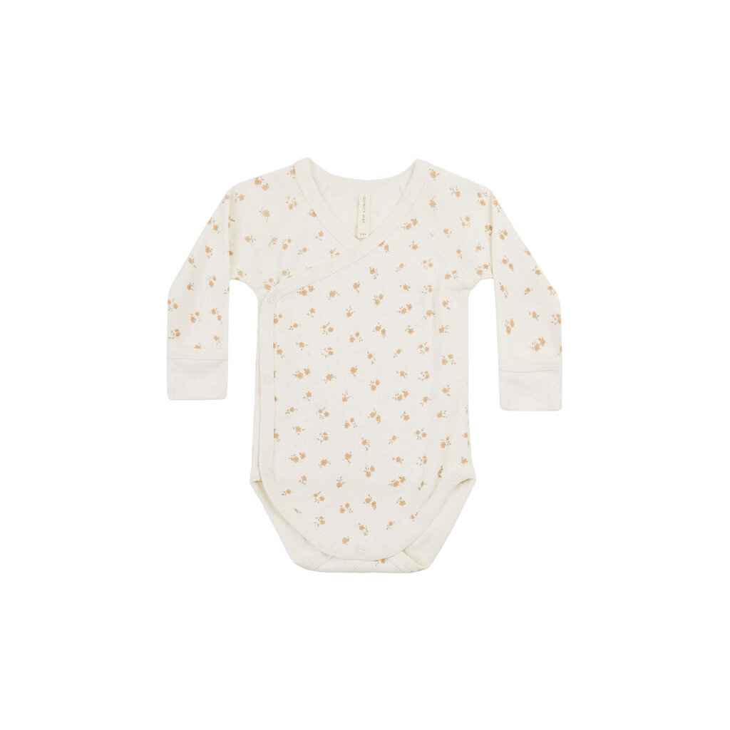 Quincy Mae Pointelle Side Snap Bodysuit Ditsy Melon