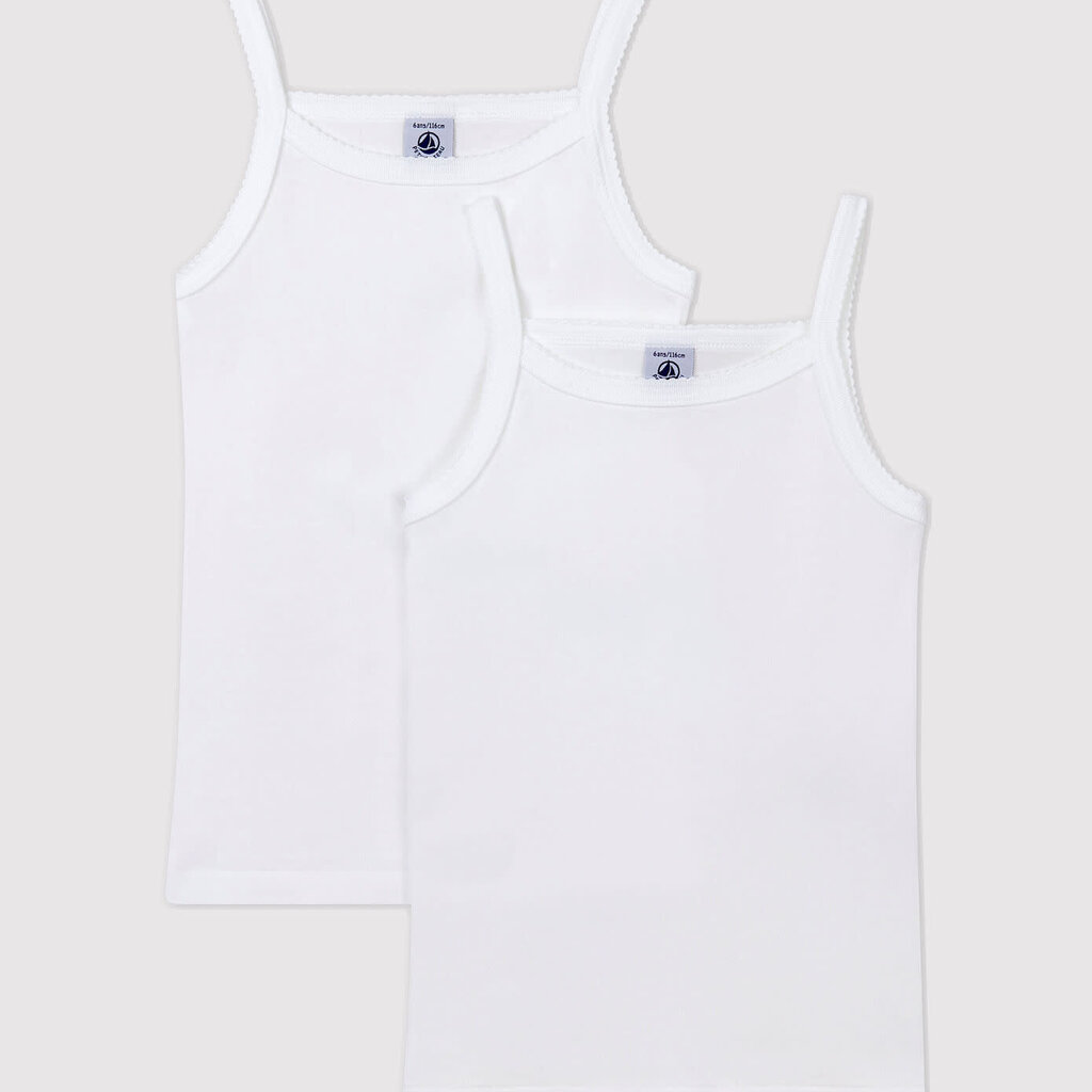 Petit Bateau 2 witte meisjeshemdjes