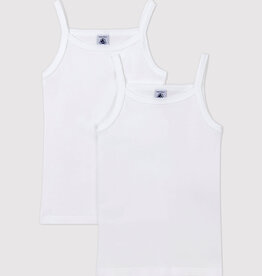 Petit Bateau 2 witte meisjeshemdjes A0AA6