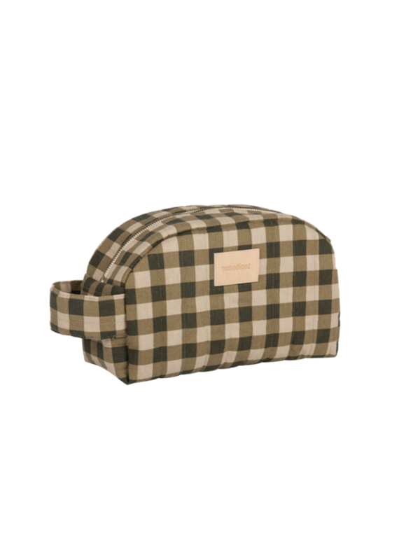 Nobodinoz Hyde Park Waterproof Vanity Case Green Checks
