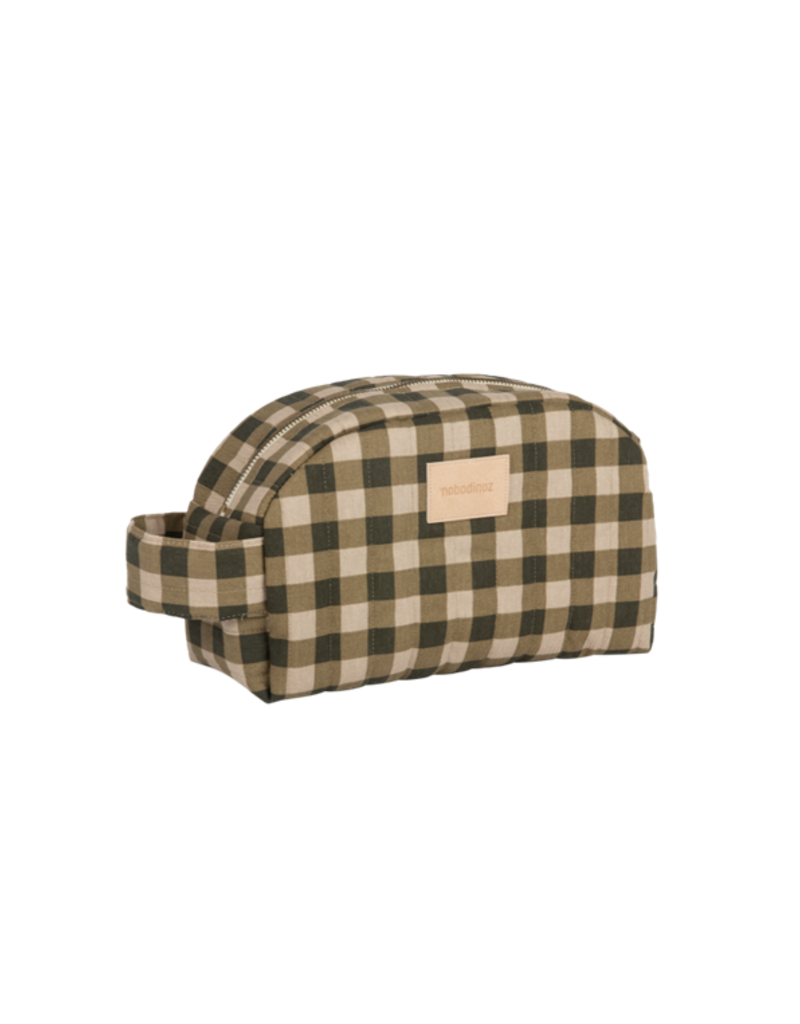 Nobodinoz Hyde Park Waterproof Vanity Case Green Checks