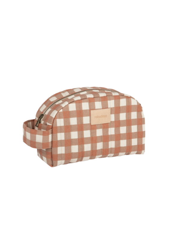 Nobodinoz Hyde Park Waterproof Vanity Case Terracotta Checks