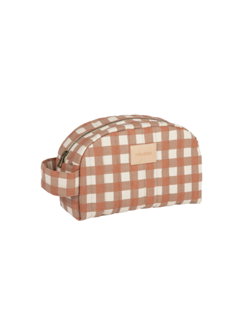 Nobodinoz Hyde Park Waterproof Vanity Case Terracotta Checks