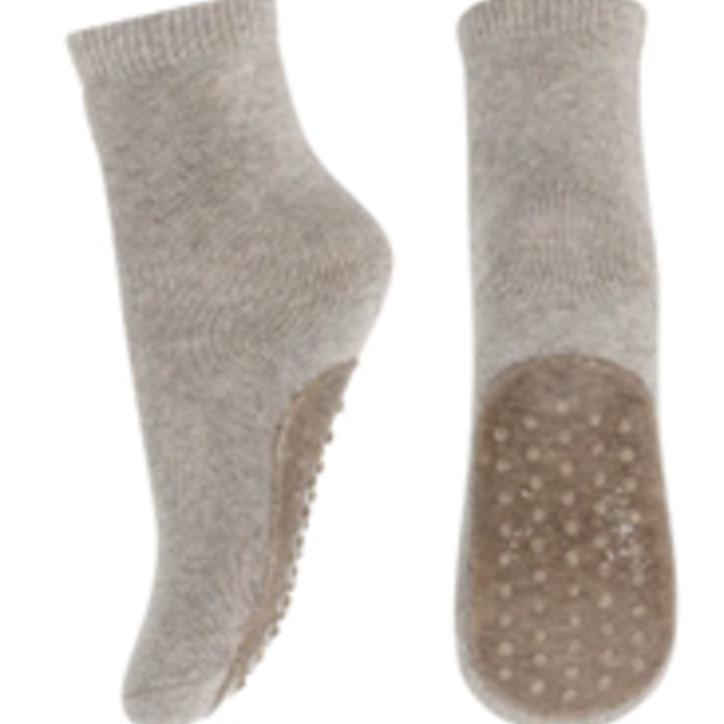 mp Denmark Cotton socks - anti-slip 489 Light Brown Melange