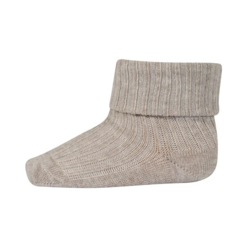 mp Denmark Cotton rib baby socks 108 Beige Melange