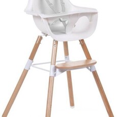 Childhome EVOLU 2 STOEL NATUREL / WIT 2 in 1 + BEUGEL