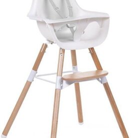 Childhome EVOLU 2 STOEL NATUREL / WIT 2 in 1 + BEUGEL