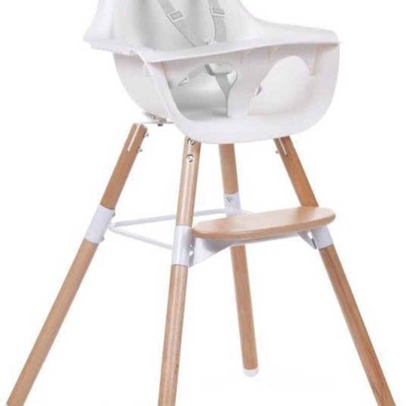Childhome EVOLU 2 STOEL NATUREL / WIT 2 in 1 + BEUGEL