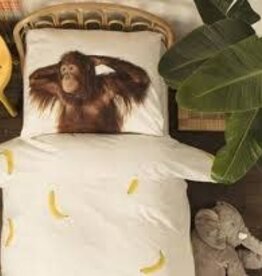 Snurk Hoeslakenset met kussensloop - Banana Monkey - 140cm x 200cm