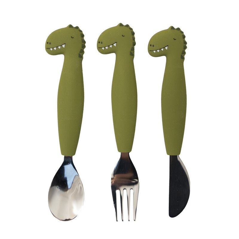 Trixie Silicone cutlery set 3-pack - Mr. Dino