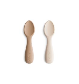 Mushie Toddler spoons - Natural / Shifting Sand