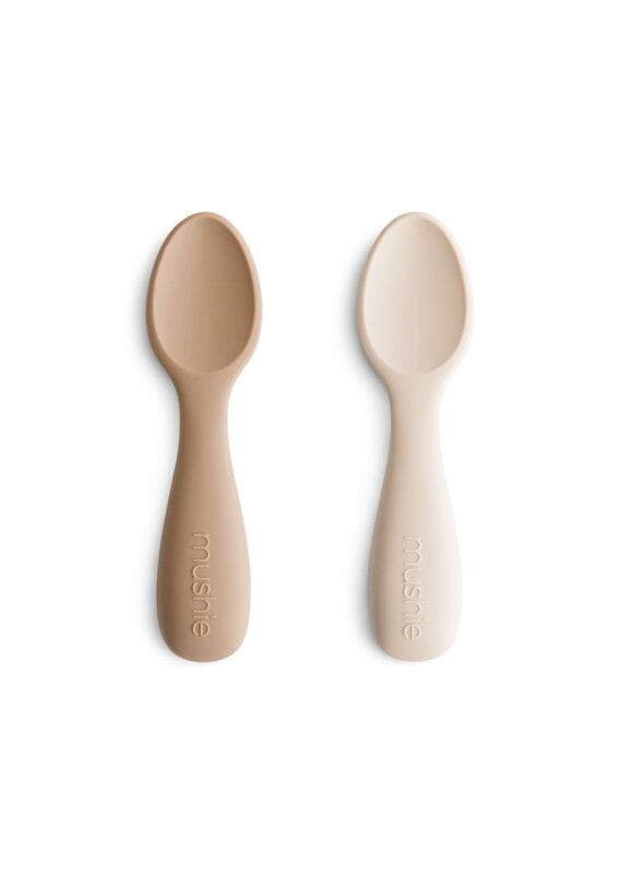 Mushie Toddler spoons - Natural / Shifting Sand