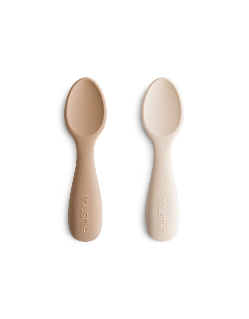 Mushie Toddler spoons - Natural / Shifting Sand
