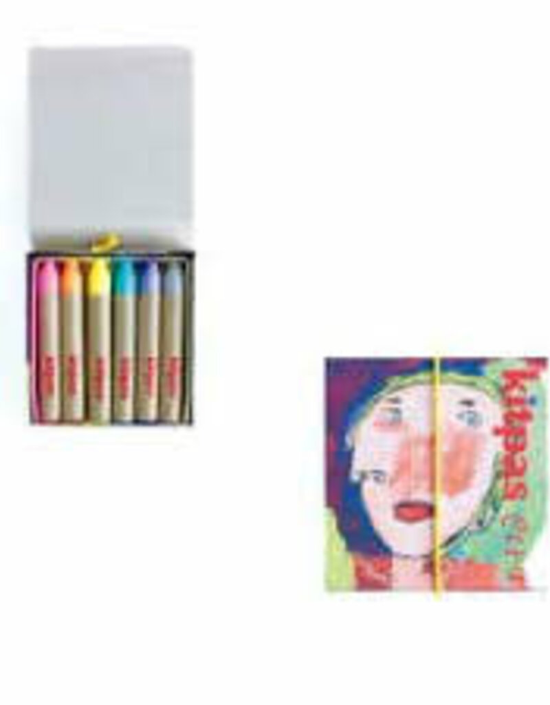 Kitpas Medium Rijstwax (Raam) Krijt 6 Pcs 'Face' pastel kleuren