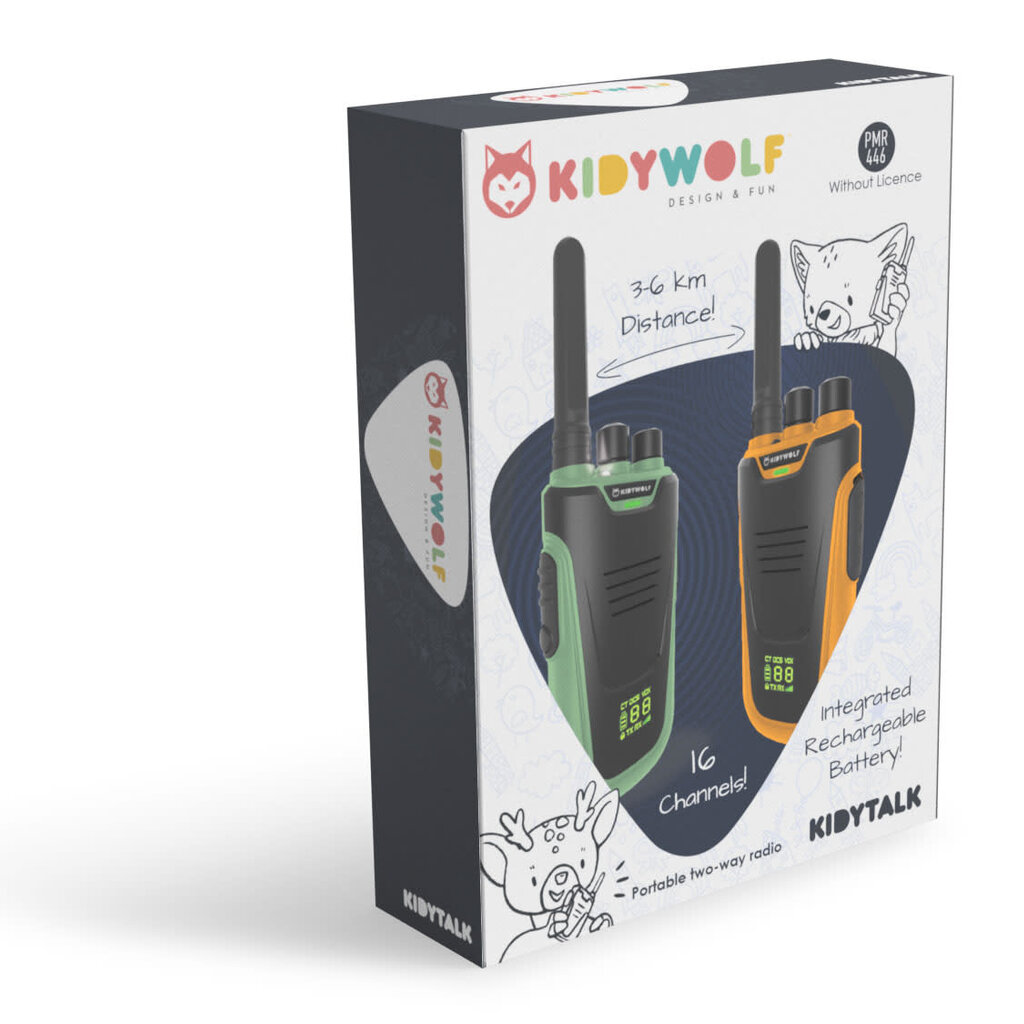 Kidywolf Kidytalk Walkie Talkie Green Orange