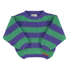 Piupiuchick Knitted sweater | Green & purple stripes