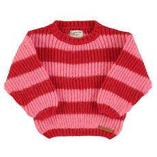 Piupiuchick Knitted sweater | Red & pink stripes