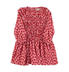 Piupiuchick Short dress | Pink w/ red apples