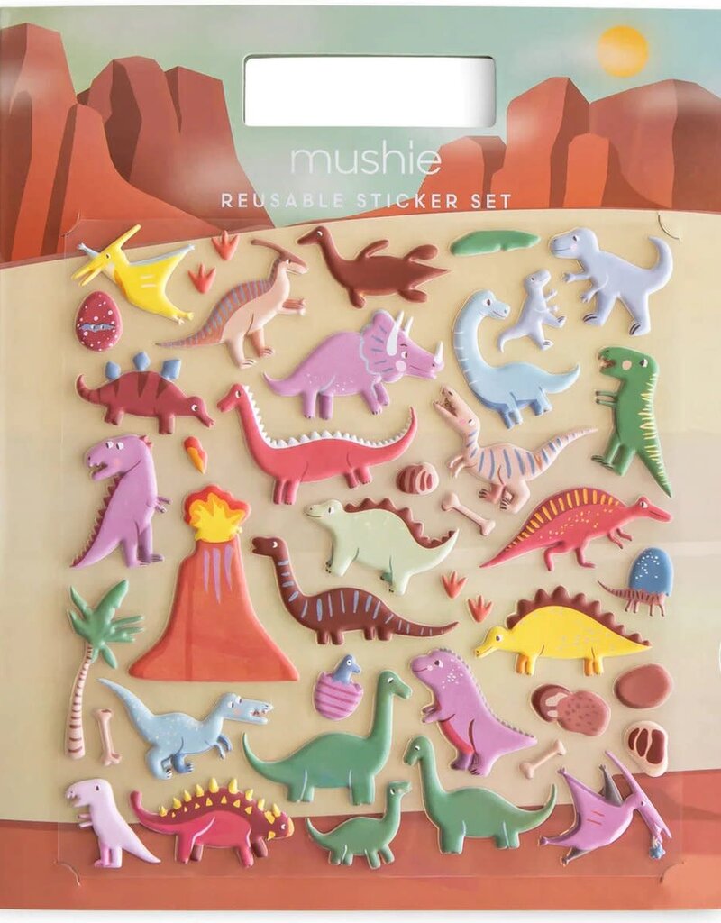 Mushie Reusable Sticker Set Dino