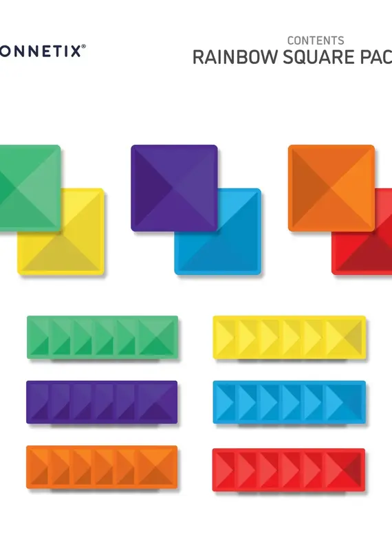 Connetix 42 Piece Rainbow Square Pack