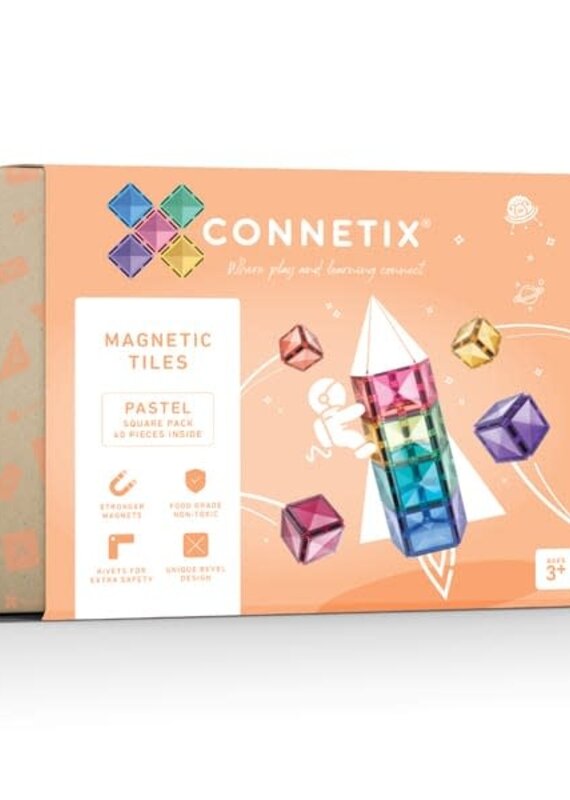 Connetix 40 Piece Pastel Square Pack