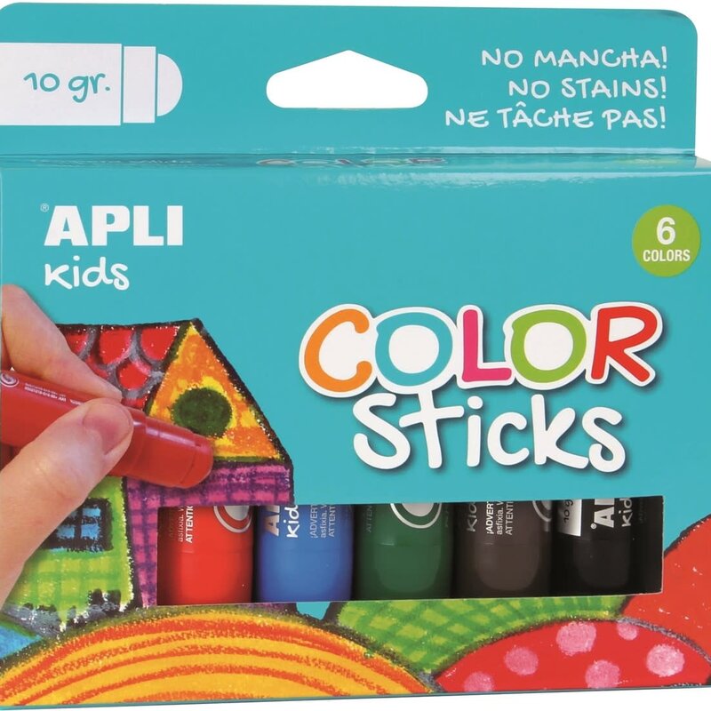 Apli Color stick dik basis 6 kleuren