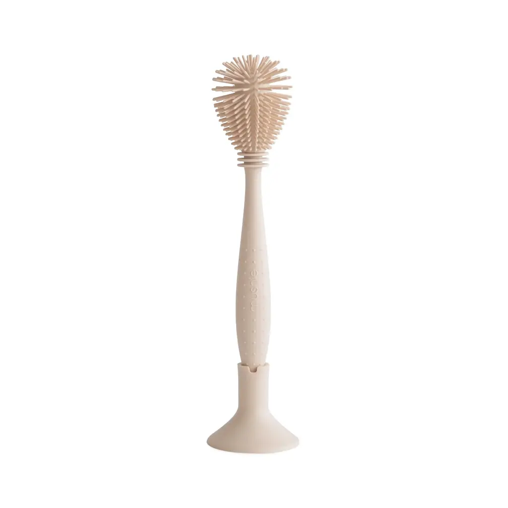 Mushie Silicone Baby Bottle Brush - Shifting Sand