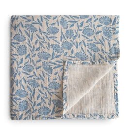 Mushie Swaddle - Blue Flowers