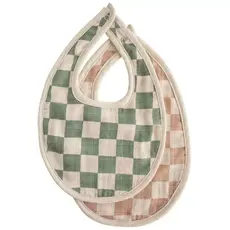 Mushie Copy of Muslin Bib 2-pack  - Blush / Pink floral
