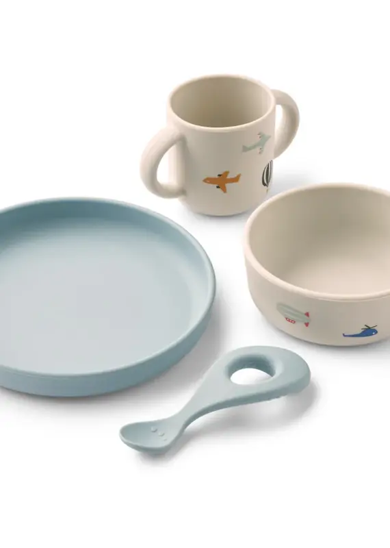 Liewood Vivi Printed Tableware Set Aviator / Ecru