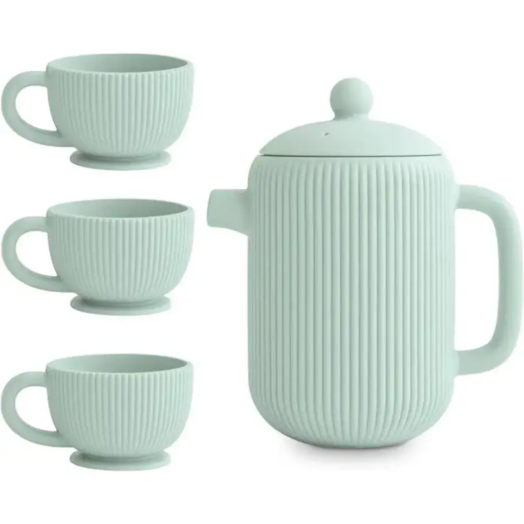 Mushie MUSHIE - SILICONE PLAY TEA SET - Cambridge Blue