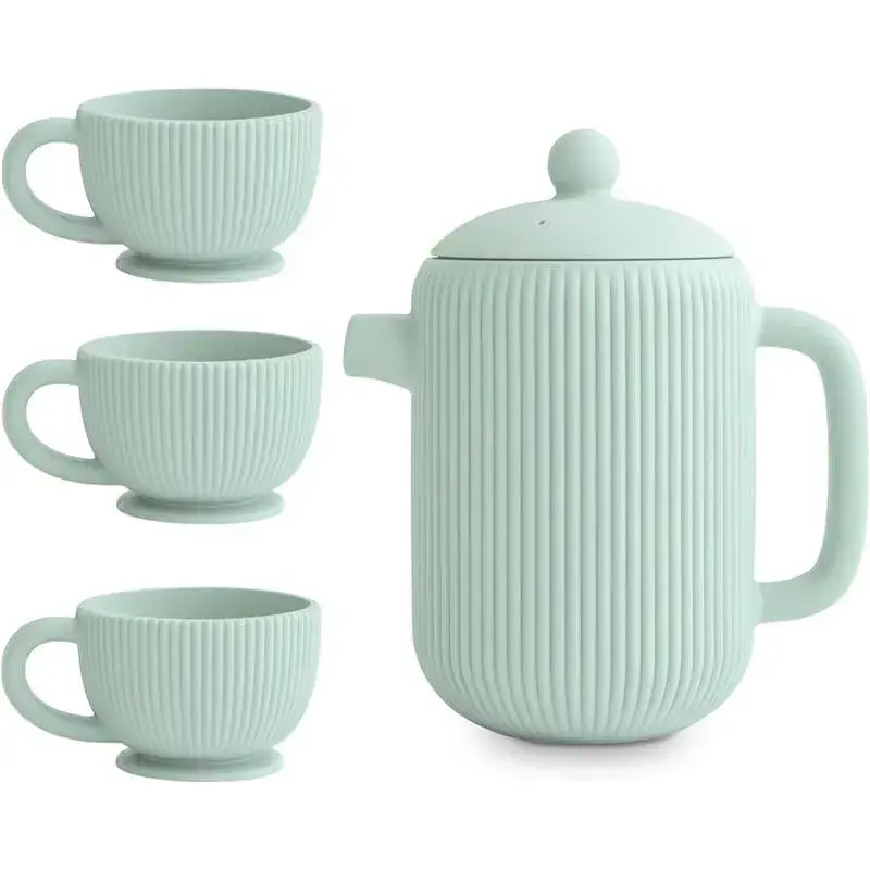 Mushie MUSHIE - SILICONE PLAY TEA SET - Cambridge Blue