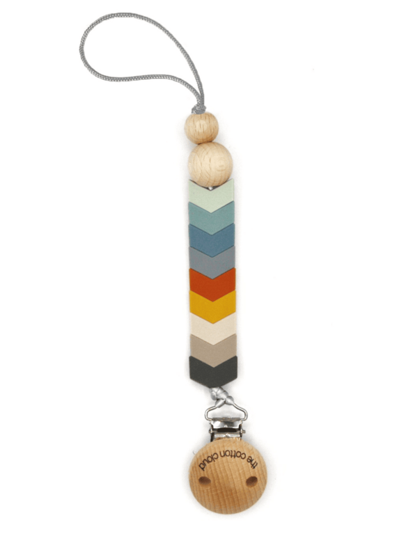 The Cotton Cloud Chevron Pacifier Holder Neutrals