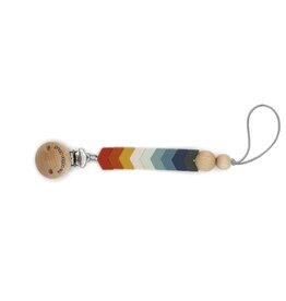 The Cotton Cloud Chevron Pacifier Holder Rust