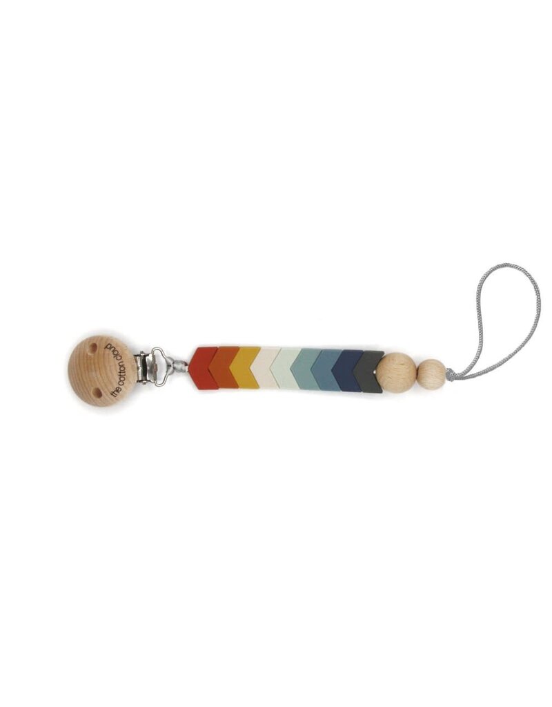 The Cotton Cloud Chevron Pacifier Holder Rust