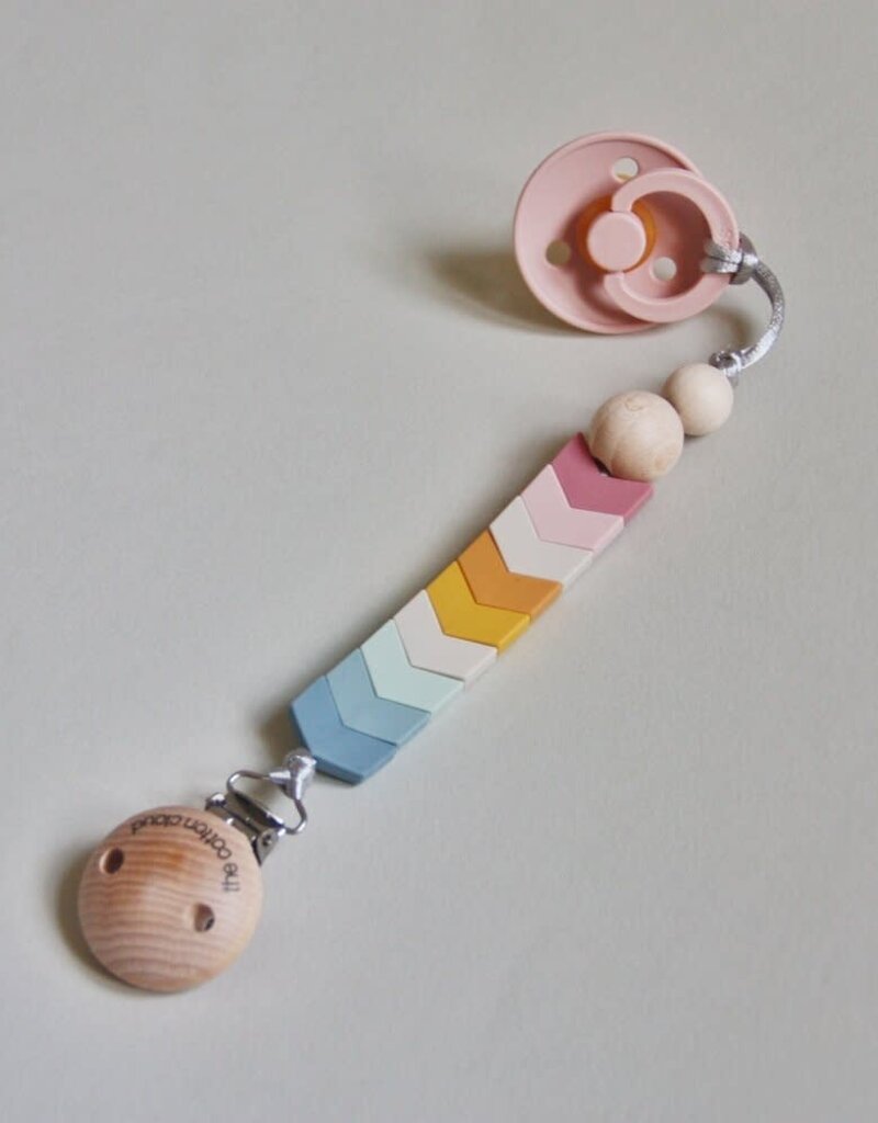 The Cotton Cloud Small Chevron Pacifier Holder Candy