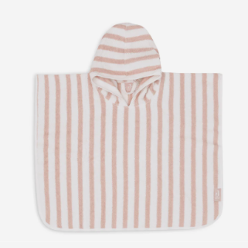 Jollein Badponcho Stripe Terry Wild Rose GOTS