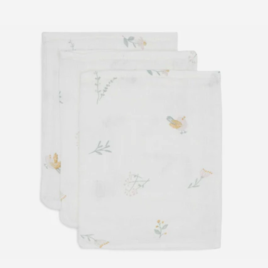 Jollein Hydrofiel Washandje 15x20cm Lovely Birds (3pack)
