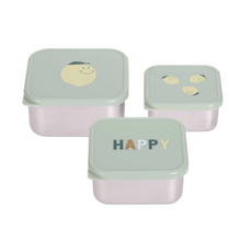 Laessig Copy of Snackdoosje RVS 3 stuks Happy Fruits Cherry