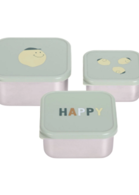 Laessig Snackdoosje RVS 3 stuks Happy Fruits Cherry