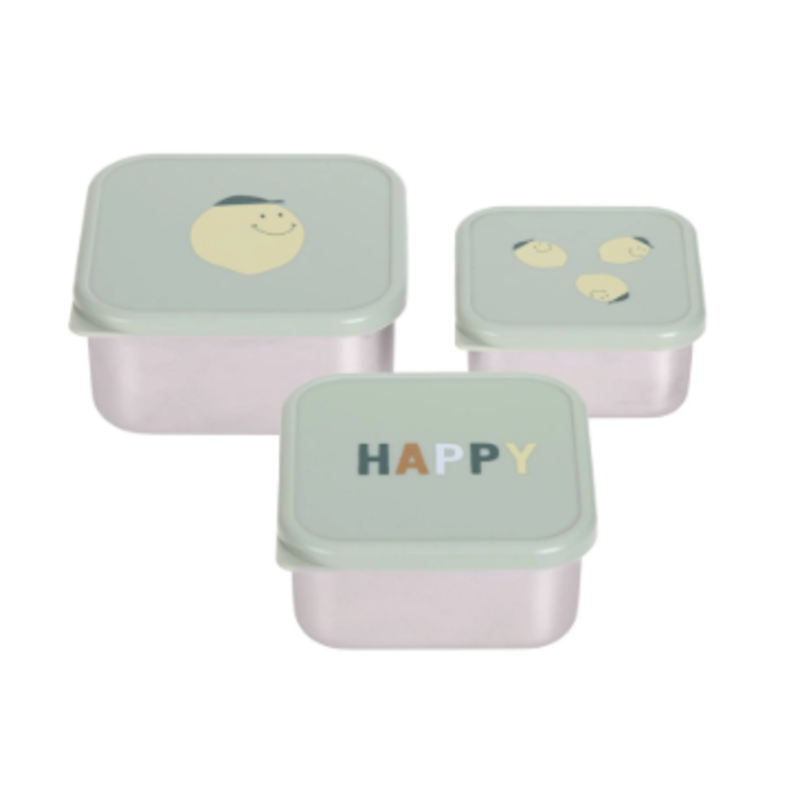 Laessig Snackdoosje RVS 3 stuks Happy Fruits Cherry