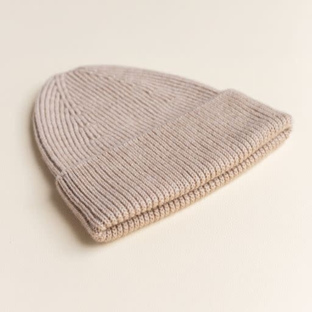 Hvid Beanie Fonzie Sand