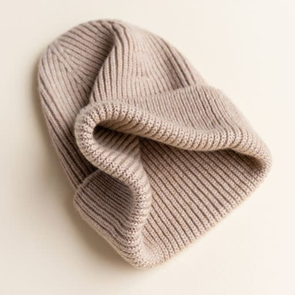 Hvid Beanie Fonzie Sand